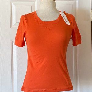 Merrell Womens Parlee Half Sleeve Cuffed Short Sleeve Lychee T-Shirt Orange